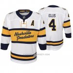Camiseta Hockey Nino Nashville Predators Ryan Ellis Replica Jugador 2020 Winter Classic Blanco