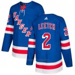 Camiseta Hockey New York Rangers 2 Brian Leetch Primera Autentico Azul