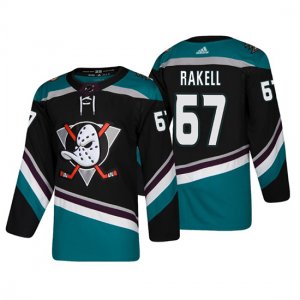 Camiseta Anaheim Ducks Rickard Rakell Alternato 25th Aniversario Adidas Autentico Negro