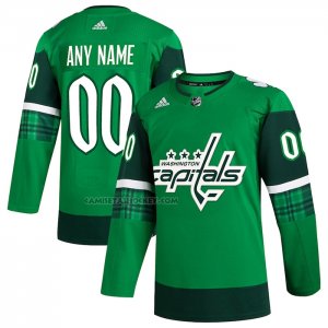Camiseta Hockey Washington Capitals 2023 St. Patrick's Day Autentico Personalizada Verde