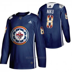 Camiseta Hockey Winnipeg Jets Sami Niku 2020 Wasac Night Indigenous Heritage Azul