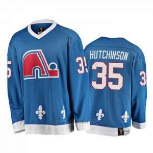 Camiseta Hockey Quebec Nordiques Michael Hutchinson Heritage Vintage Azul