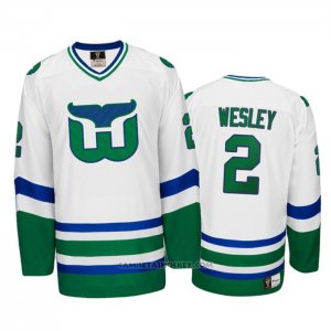 Camiseta Hockey Hartford Whalers Glen Wesley Heritage Throwback Blanco