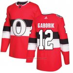 Camiseta Hockey Ottawa Senators 12 Marian Gaborik Autentico 2017 100 Classic Rojo