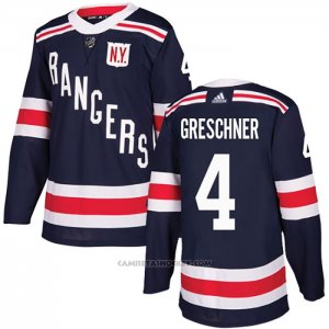 Camiseta Hockey New York Rangers 4 Ron Greschner 2018 Winter Classic Azul