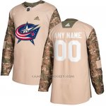 Camiseta Hockey Hombre Columbus Blue Jackets Camo Autentico 2017 Veterans Day Stitched Personalizada