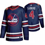 Camiseta Hockey Winnipeg Jets 4 Lars Erik Sjoberg 2019-20 Heritage Classic Azul