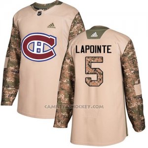 Camiseta Hockey Hombre Montreal Canadiens 5 Guy Lapointe Camo Autentico 2017 Veterans Day Stitched