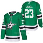 Camiseta Hockey Hombre Autentico Dallas Stars 23 Esa Lindell Home 2018 Verde