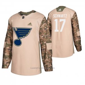 Camiseta Hockey St. Louis Blues Jaden Schwartz Veterans Day Camuflaje