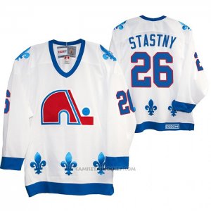 Camiseta Hockey Quebec Nordiques Peter Stastny Heritage Vintage Replica Blanco