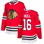 Camiseta Hockey Chicago Blackhawks 16 Bobby Hull Primera Autentico Rojo