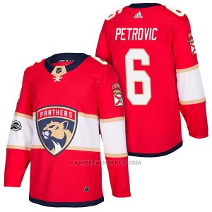 Camiseta Hockey Hombre Autentico Florida Panthers 6 Alex Petrovic Home 2018 Rojo