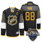 Camiseta Hockey Chicago Blackhawks 88 Patrick Kane Captain 2016 All Star Negro