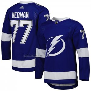 Camiseta Hockey Tampa Bay Lightning Victor Hedman Primera Autentico Azul
