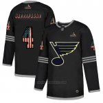 Camiseta Hockey St. Louis Blues Carl Gunnarsson 2020 USA Flag Negro