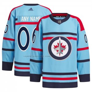 Camiseta Hockey Winnipeg Jets Anniversary Primegreen Autentico Personalizada Azul