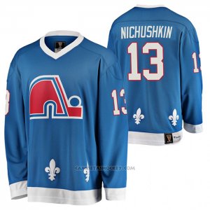 Camiseta Hockey Quebec Nordiques Valeri Nichushkin Heritage Vintage Replica Azul