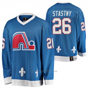 Camiseta Hockey Quebec Nordiques Peter Stastny Heritage Vintage Replica Azul