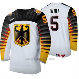 Camiseta Hockey Alemania Daniel Wirt Home 2020 IIHF World Junior Championship Blanco