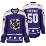 Camiseta Hockey Chicago Blackhawks Corey Crawford 50 2017 All Star Violeta