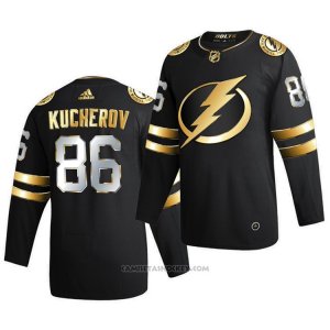 Camiseta Hockey Tampa Bay Lightning Nikita Kucherov Golden Edition Limited Autentico 2020-21 Negro