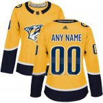 Camiseta Hockey Mujer Nashville Predators Primera Personalizada Amarillo