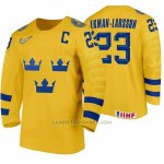 Camiseta Hockey Suecia Oliver Ekman Larsson Home 2020 IIHF World Amarillo