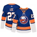 Camiseta Mujer New York Islanders 27 Anders Lee Adizero Jugador Home Azul