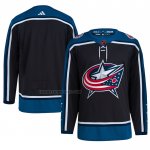 Camiseta Hockey Columbus Blue Jackets Reverse Retro Autentico Blank Negro
