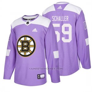 Camiseta Boston Bruins Tim Schaller Hockey Fights Cancer Violeta