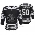 Camiseta Hockey Nino Chicago Blackhawks Corey Crawford Premier Alternato Negro