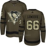 Camiseta Hockey Hombre Pittsburgh Penguins 66 Mario Lemieux Salute To Service 2018 Verde