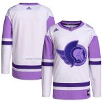 Camiseta Hockey Ottawa Senators Fights Cancer Autentico Blank Practice Blanco Violeta