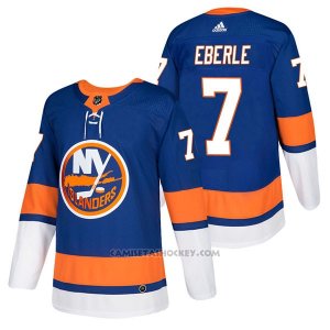 Camiseta Hockey Hombre Autentico New York Islanders 7 Jordan Eberle 2018 Authentic Home Azul