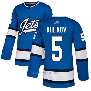 Camiseta Hockey Winnipeg Jets 5 Dmitry Kulikov Alterno Autentico Azul