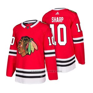 Camiseta Hockey Hombre Autentico Chicago Blackhawks 10 Patrick Sharp Home 2018 Rojo