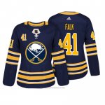 Camiseta Hockey Mujer Buffalo Sabres 41 Justin Falk Azul Autentico Jugador