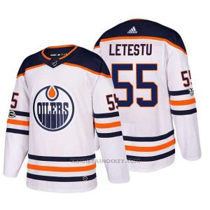 Camiseta Hockey Hombre Edmonton Oilers 55 Mark Letestu 2018 Blanco