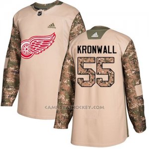 Camiseta Hockey Hombre Detroit Red Wings 55 Niklas Kronwall Camo Autentico 2017 Veterans Day Stitched
