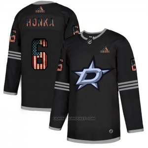 Camiseta Hockey Dallas Stars Honka 2020 USA Flag Negro
