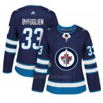 Camiseta Mujer Winnipeg Jets 33 Dustin Byfuglien Adizero Jugador Home Azul