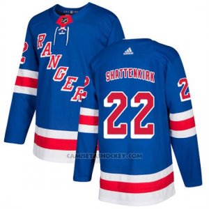 Camiseta Hockey Hombre New York Rangers 22 Kevin Shattenkirk Azul Home Autentico Stitched