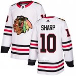 Camiseta Hockey Chicago Blackhawks 10 Patrick Sharp Road Autentico Blanco