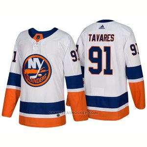 Camiseta Hockey Hombre New York Islanders 91 John Tavares New Outfitted 2018 Blanco
