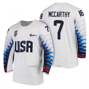 Camiseta USA Team Hockey 2018 Olympic John Mccarthy 2018 Olympic Blanco