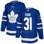 Camiseta Hockey Nino Toronto Maple Leafs 31 Grant Fuhr Azul Home Autentico Stitched
