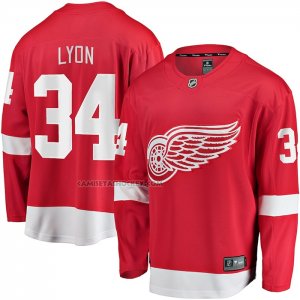 Camiseta Hockey Detroit Red Wings Alex Lyon Primera Breakaway Rojo