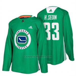 Camiseta Vancouver Canucks Henrik Sedin New Season Practice Verde