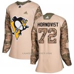 Camiseta Hockey Mujer Pittsburgh Penguins 72 Patric Hornqvist Camo Autentico 2017 Veterans Day Stitched